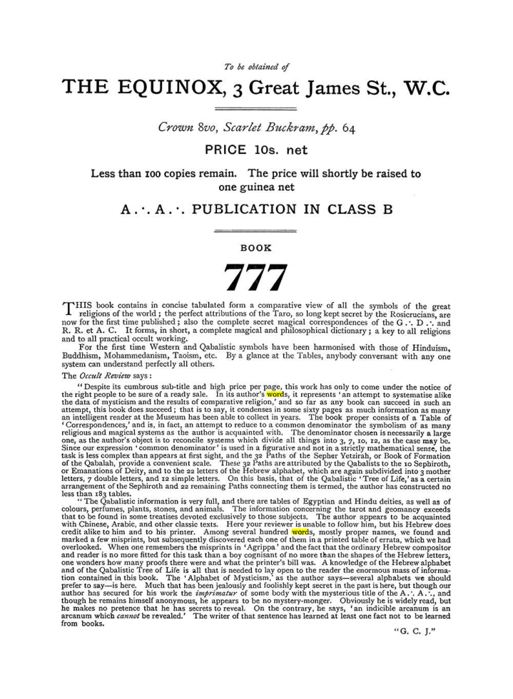 Original scan of The Equinox (Volume I, Number V), PDF page 312