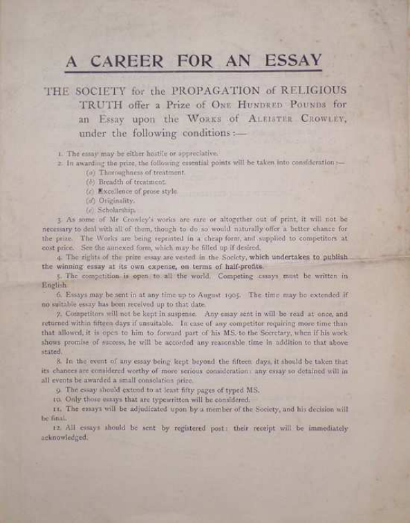Original scan of A Career for an Essay, PDF page 1