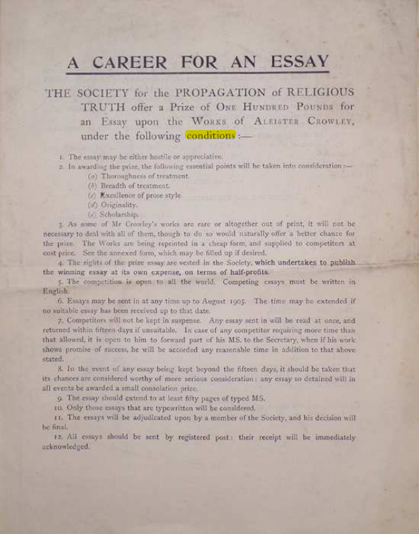 Original scan of A Career for an Essay, PDF page 1