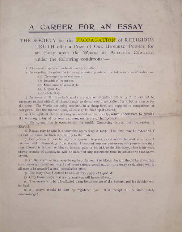 Original scan of A Career for an Essay, PDF page 1