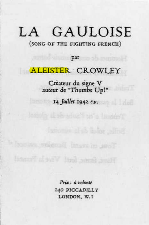 Original scan of La Gauloise. Song of the Fighting French, PDF page 1