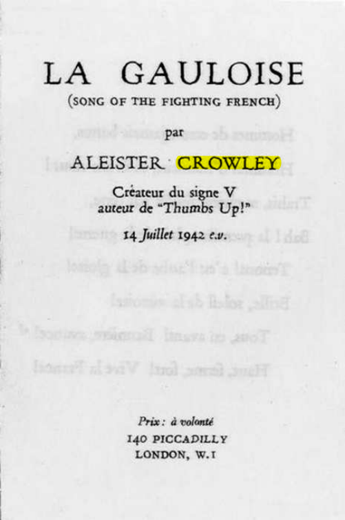 Original scan of La Gauloise. Song of the Fighting French, PDF page 1