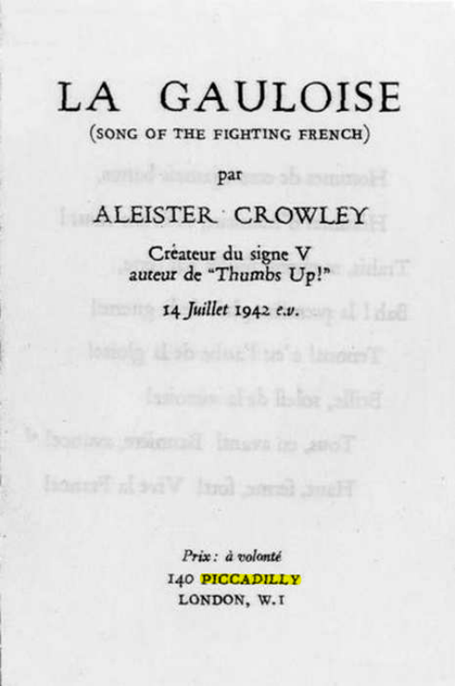 Original scan of La Gauloise. Song of the Fighting French, PDF page 1