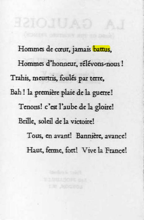 Original scan of La Gauloise. Song of the Fighting French, PDF page 2