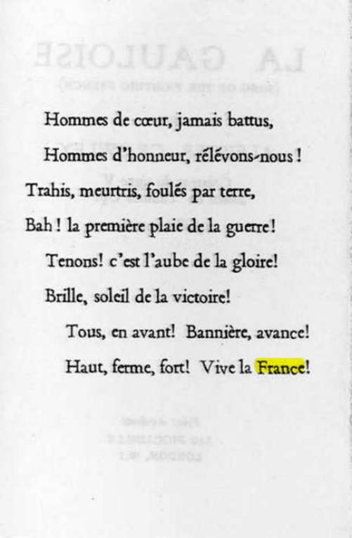 Original scan of La Gauloise. Song of the Fighting French, PDF page 2