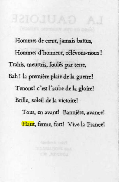 Original scan of La Gauloise. Song of the Fighting French, PDF page 2