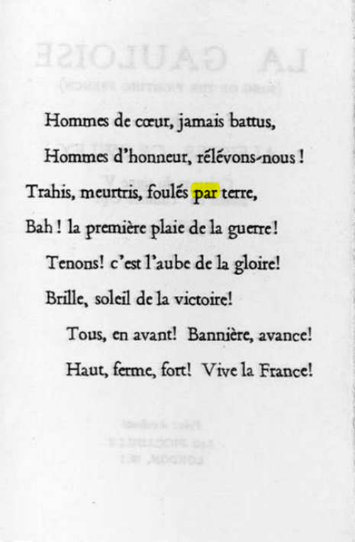 Original scan of La Gauloise. Song of the Fighting French, PDF page 2