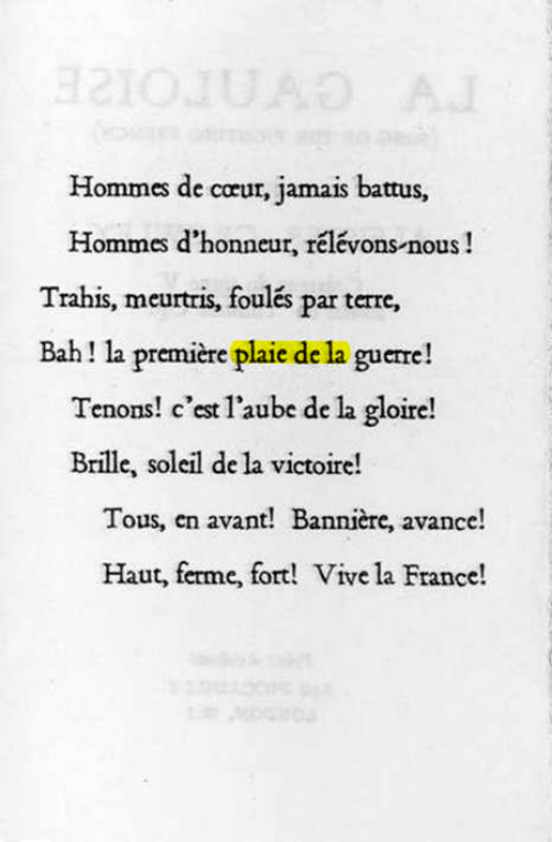 Original scan of La Gauloise. Song of the Fighting French, PDF page 2