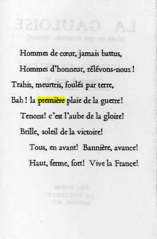 Original scan of La Gauloise. Song of the Fighting French, PDF page 2