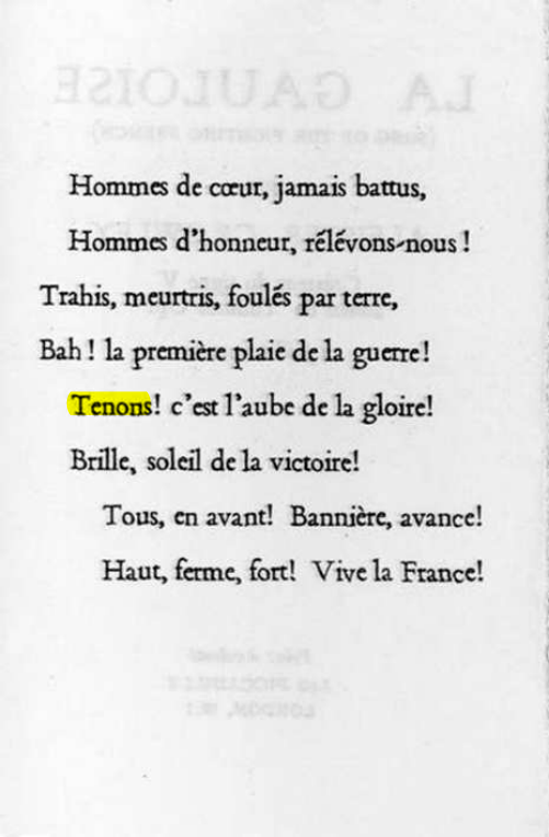 Original scan of La Gauloise. Song of the Fighting French, PDF page 2