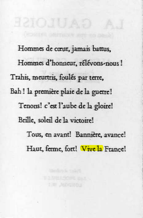 Original scan of La Gauloise. Song of the Fighting French, PDF page 2
