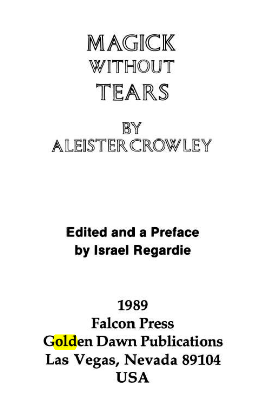 Original scan of Magick Without Tears, PDF page 4